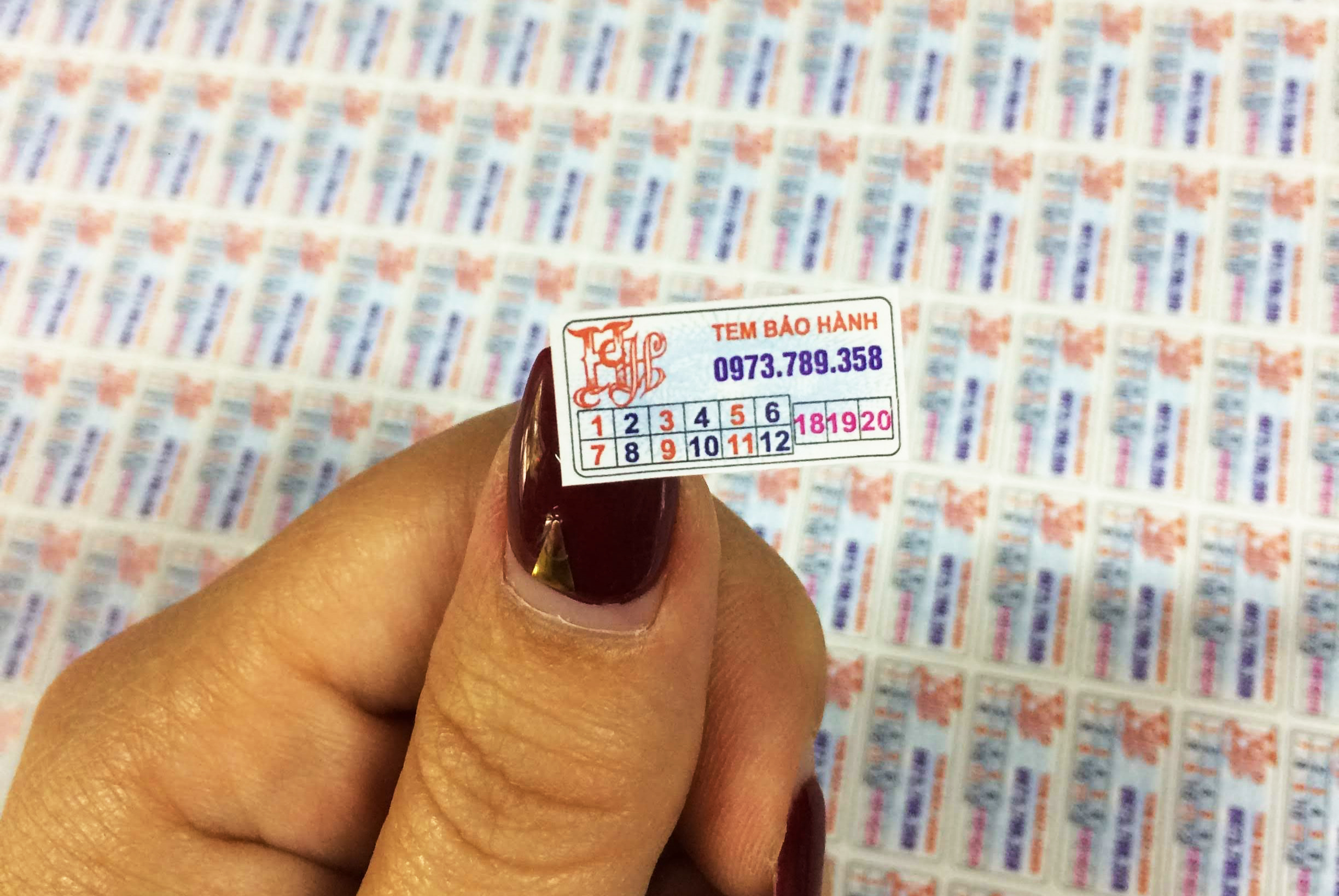 In tem bảo hành - In tem Decal bể - Miễn phí thiết kế mẫu