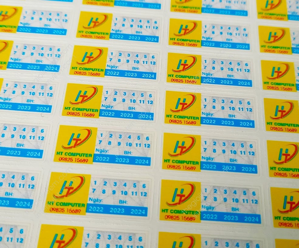 In tem bảo hành - In tem Decal bể - Miễn phí thiết kế mẫu