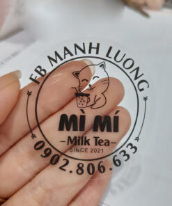 In tem nhãn trên Decal trong, decal nhựa chống nước